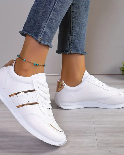 SOFIA- CLASSIC SNEAKERS WITH GOLD DETAILING