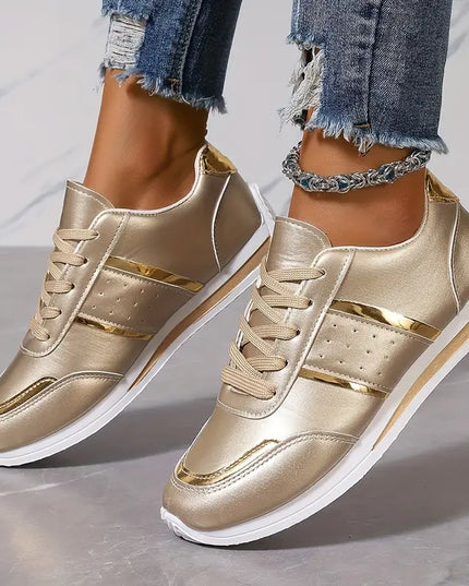 SOFIA- CLASSIC SNEAKERS WITH GOLD DETAILING