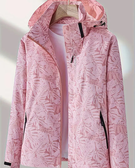 LUCY - WATERPROOF LIGHTWEIGHT HOODED JACKET WITH TROPICAL PRINT