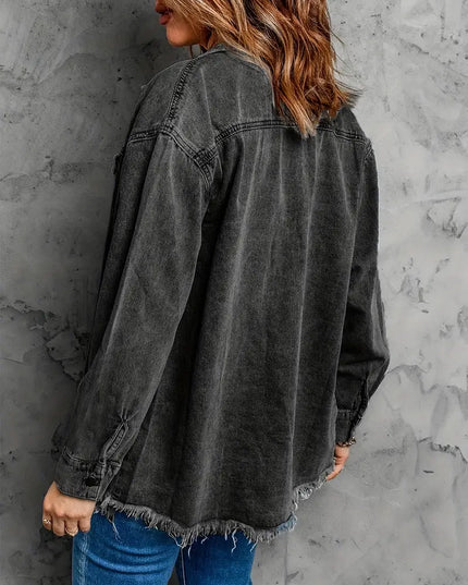 VIVIAN - VINTAGE DENIM JACKET WITH RAW EDGE DETAILS