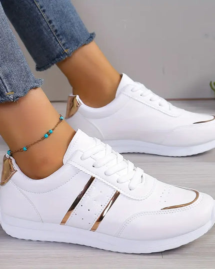 SOFIA- CLASSIC SNEAKERS WITH GOLD DETAILING