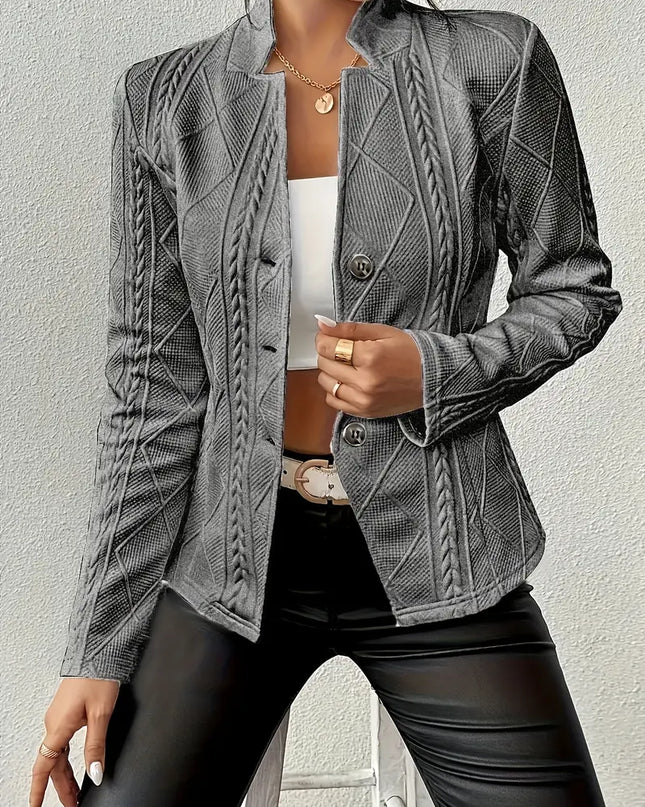 EMILY - CHIC KNIT TEXTURED BLAZER FOR WOMEN WITH ELEGANT DESIGN