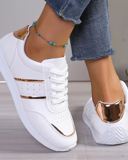 SOFIA- CLASSIC SNEAKERS WITH GOLD DETAILING