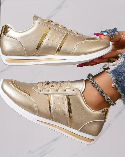 SOFIA- CLASSIC SNEAKERS WITH GOLD DETAILING