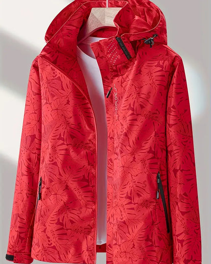 LUCY - WATERPROOF LIGHTWEIGHT HOODED JACKET WITH TROPICAL PRINT