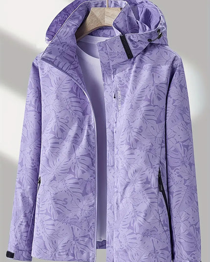 LUCY - WATERPROOF LIGHTWEIGHT HOODED JACKET WITH TROPICAL PRINT