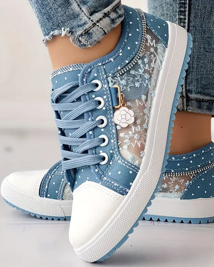 LUCY- POLKA DOT CASUAL SNEAKERS WITH ZIPPER DETAIL