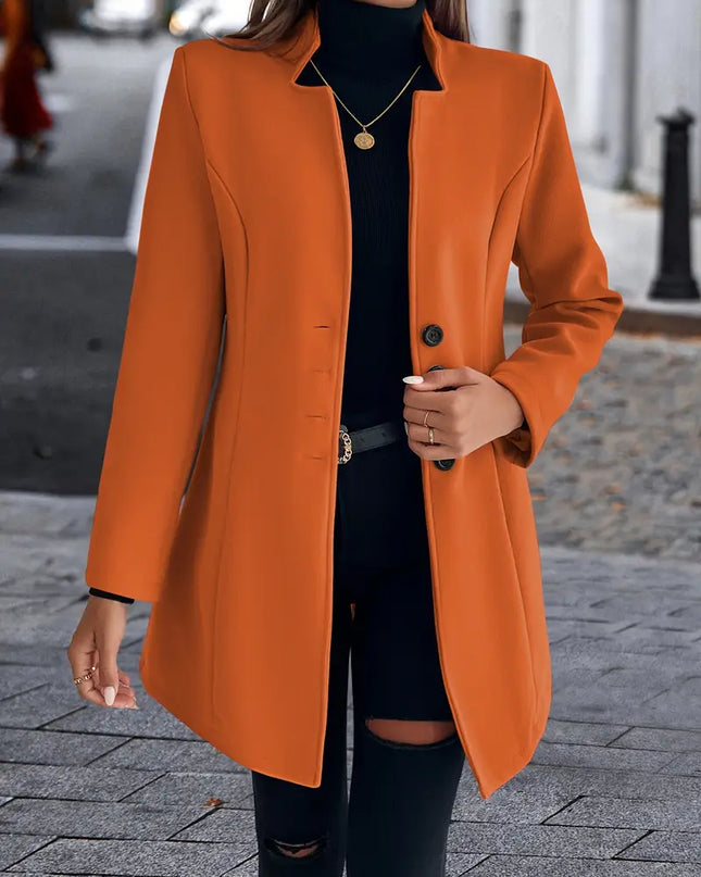 OLIVIA - ELEGANT LONG COAT WITH TAILORED FIT AND MINIMALIST DESIGN