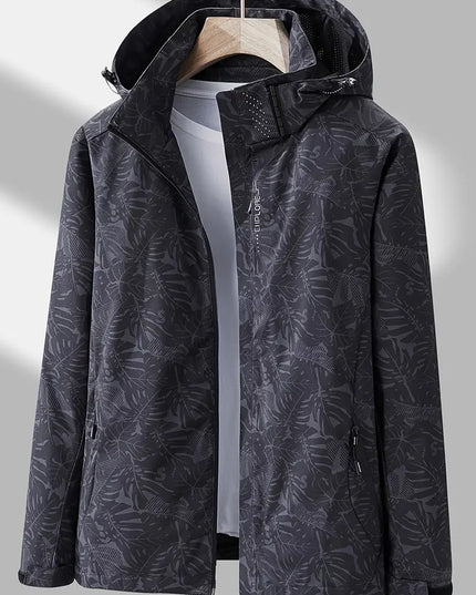 LUCY - WATERPROOF LIGHTWEIGHT HOODED JACKET WITH TROPICAL PRINT