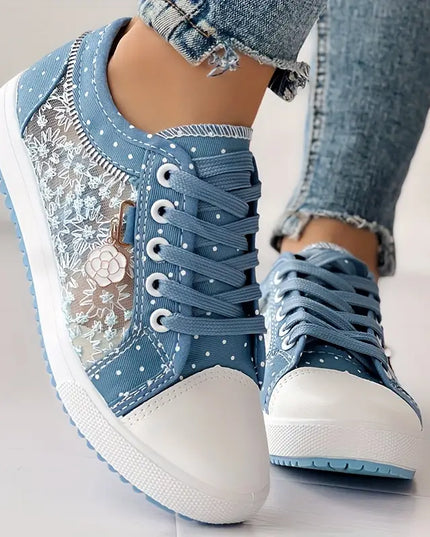 LUCY- POLKA DOT CASUAL SNEAKERS WITH ZIPPER DETAIL