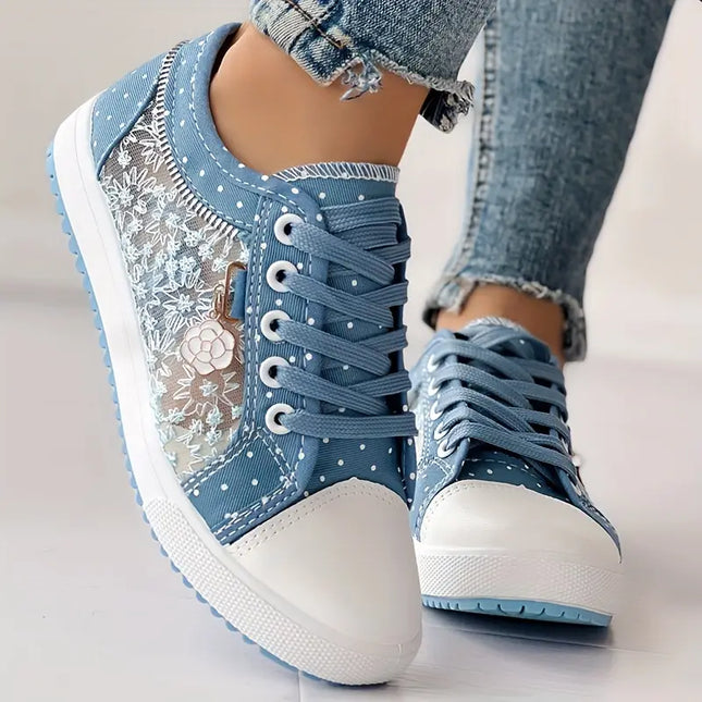 LUCY- POLKA DOT CASUAL SNEAKERS WITH ZIPPER DETAIL