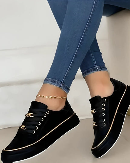 ALEXA- PLATFORM SNEAKERS WITH GOLD DETAILING