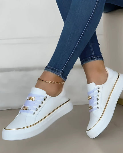 ALEXA- PLATFORM SNEAKERS WITH GOLD DETAILING