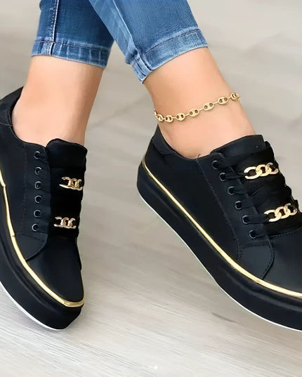 ALEXA- PLATFORM SNEAKERS WITH GOLD DETAILING