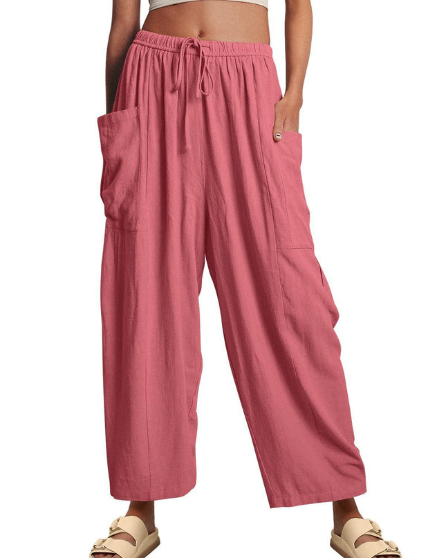 LUNA - WIDE LEG PANTS WITH POCKETS AND DRAWSTRING