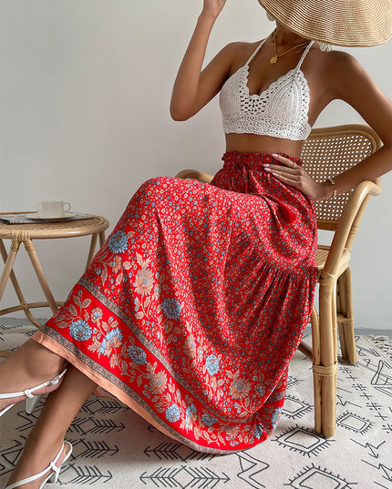 YARA - BOHEMIAN FLORAL MAXI SKIRT