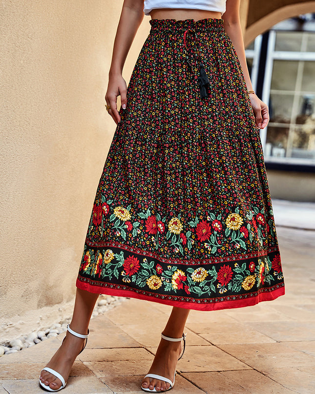 YARA - BOHEMIAN FLORAL MAXI SKIRT