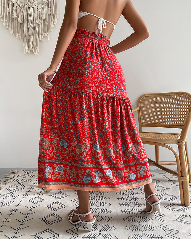 YARA - BOHEMIAN FLORAL MAXI SKIRT