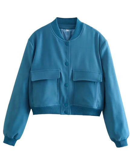 LUNA - ELEGANT CROPPED BUTTON-UP JACKET WITH POCKET DETAIL