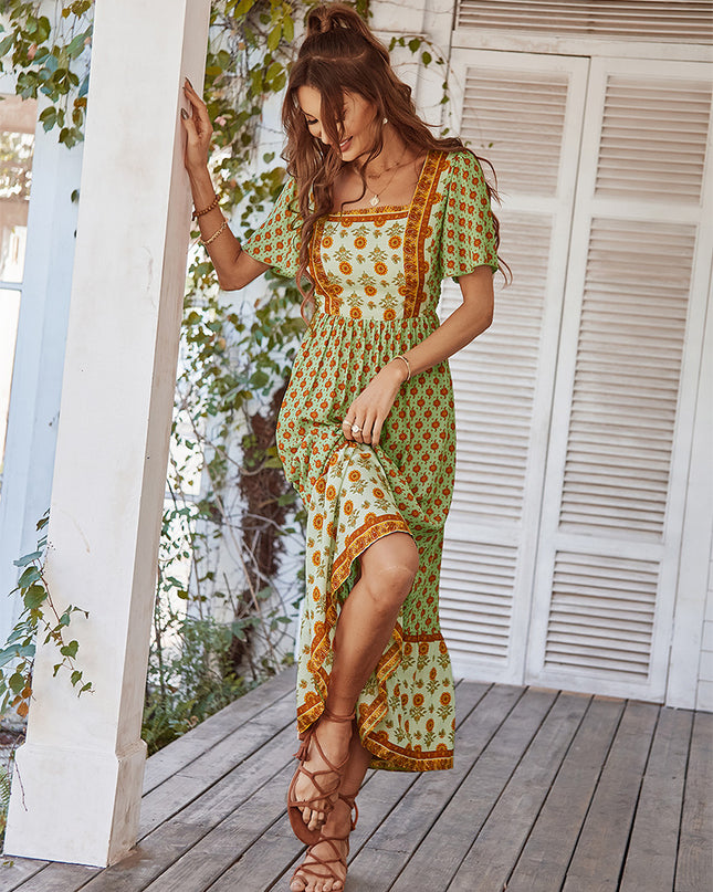 LIVIA - BOHEMIAN VINTAGE MAXI DRESS