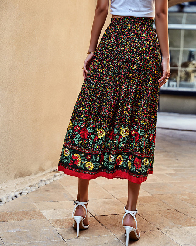 YARA - BOHEMIAN FLORAL MAXI SKIRT