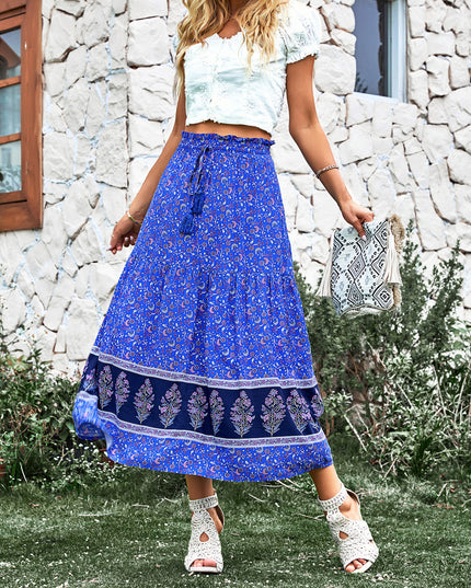 YARA - BOHEMIAN FLORAL MAXI SKIRT