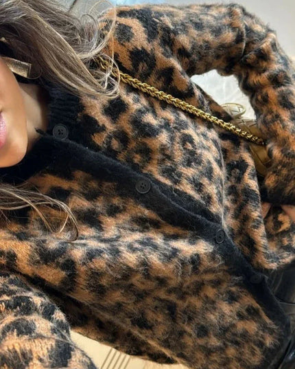 LELY - CUTE LEOPARD CARDIGAN