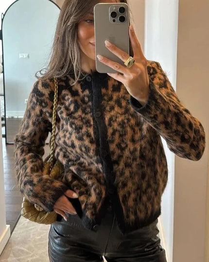 LELY - CUTE LEOPARD CARDIGAN