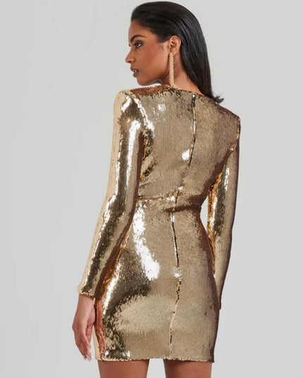 SOPHIE - GOLDEN GLITTER DRESS