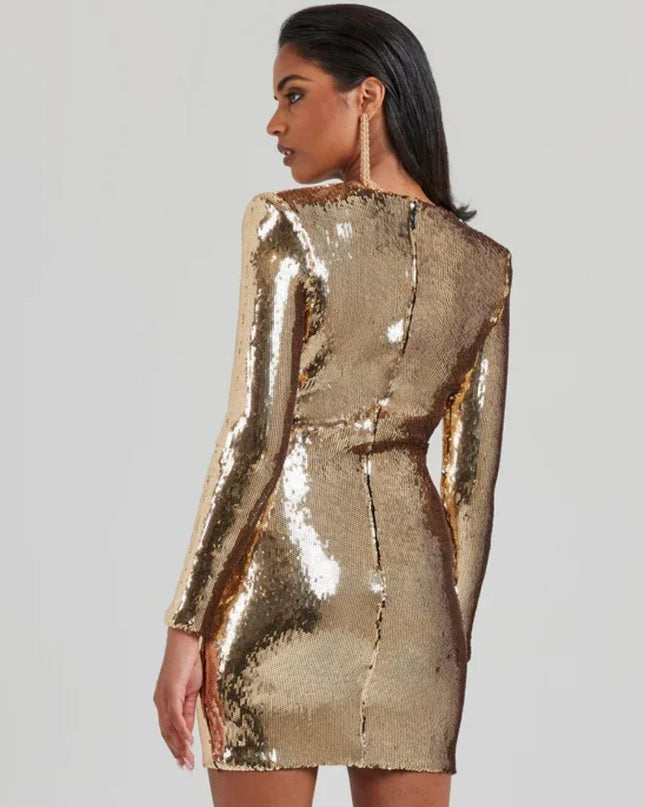 SOPHIE - GOLDEN GLITTER DRESS