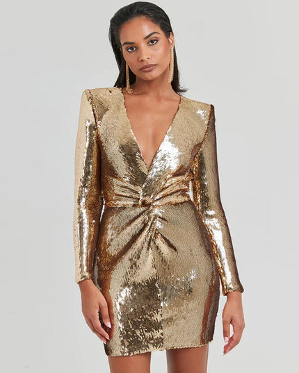 SOPHIE - GOLDEN GLITTER DRESS