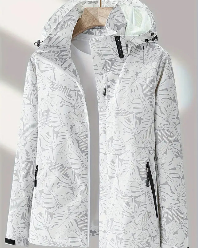 LUCY - WATERPROOF LIGHTWEIGHT HOODED JACKET WITH TROPICAL PRINT