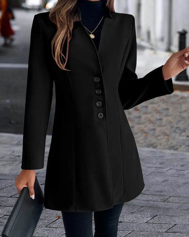 OLIVIA - ELEGANT LONG COAT WITH TAILORED FIT AND MINIMALIST DESIGN