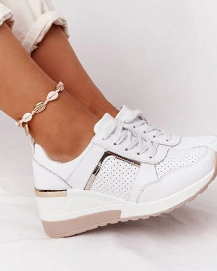 EVA- CHIC PLATFORM SNEAKERS WITH PERFORATED DETAIL