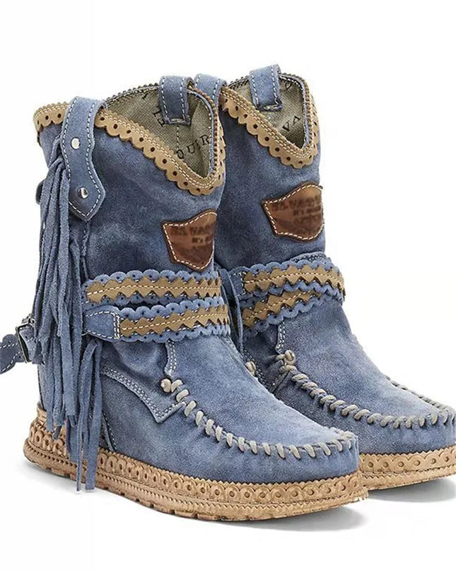 DAKOTA - BOHO WESTERN FRINGE ANKLE BOOTS FOR A RUGGED CHIC LOOK