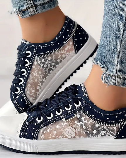 LUCY- POLKA DOT CASUAL SNEAKERS WITH ZIPPER DETAIL