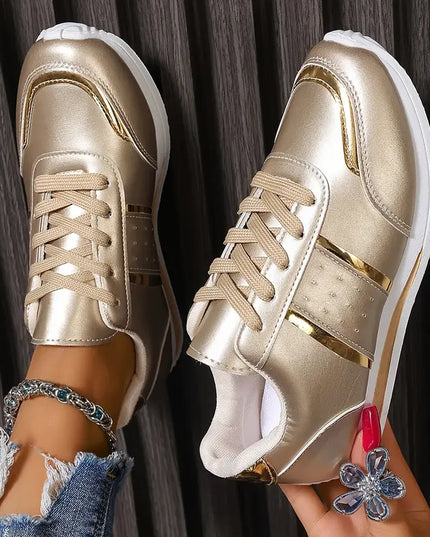 SOFIA- CLASSIC SNEAKERS WITH GOLD DETAILING