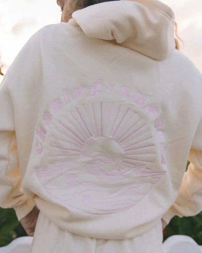 ABIGAIL - OVERSIZED HOODED SWEATSHIRT WITH SUNSET BACK PRINT