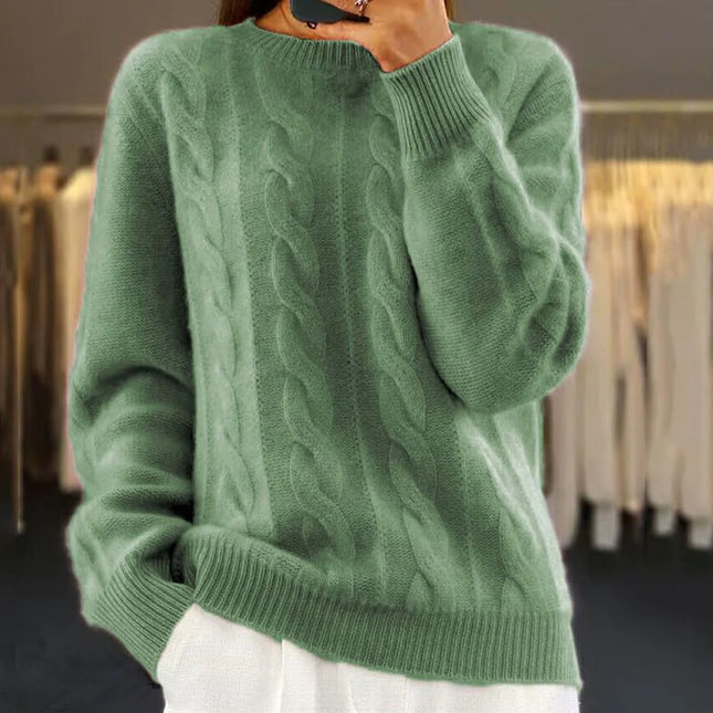 OLIVIA - ELEGANT CABLE KNIT SWEATSHIRT FOR COZY & TIMELESS STYLE