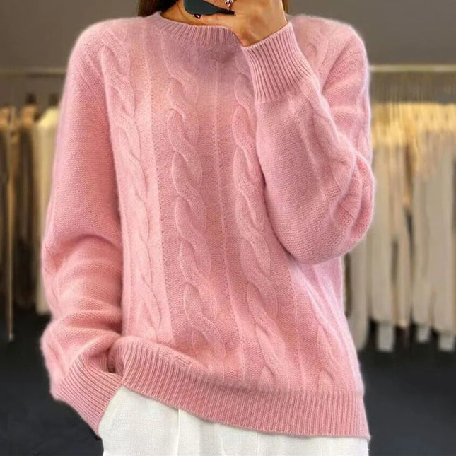 OLIVIA - ELEGANT CABLE KNIT SWEATSHIRT FOR COZY & TIMELESS STYLE