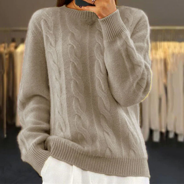 OLIVIA - ELEGANT CABLE KNIT SWEATSHIRT FOR COZY & TIMELESS STYLE