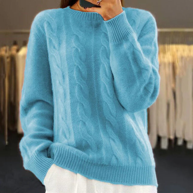 OLIVIA - ELEGANT CABLE KNIT SWEATSHIRT FOR COZY & TIMELESS STYLE