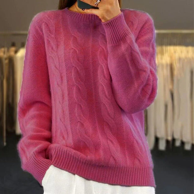 OLIVIA - ELEGANT CABLE KNIT SWEATSHIRT FOR COZY & TIMELESS STYLE